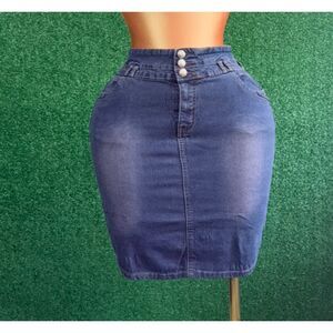 Miss NoFuze Women's A-Line Mini Skirt Blue Size 14